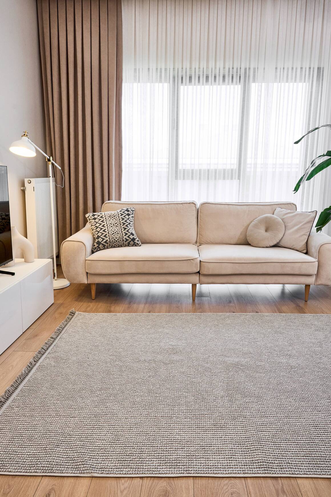 Havana 8596 Gri - Polyester Dokuma Halı | Modern Salon Halısı